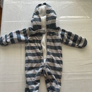 Carters 3 Month “little guy” fleece body suit - zippered, foot & hand coverings